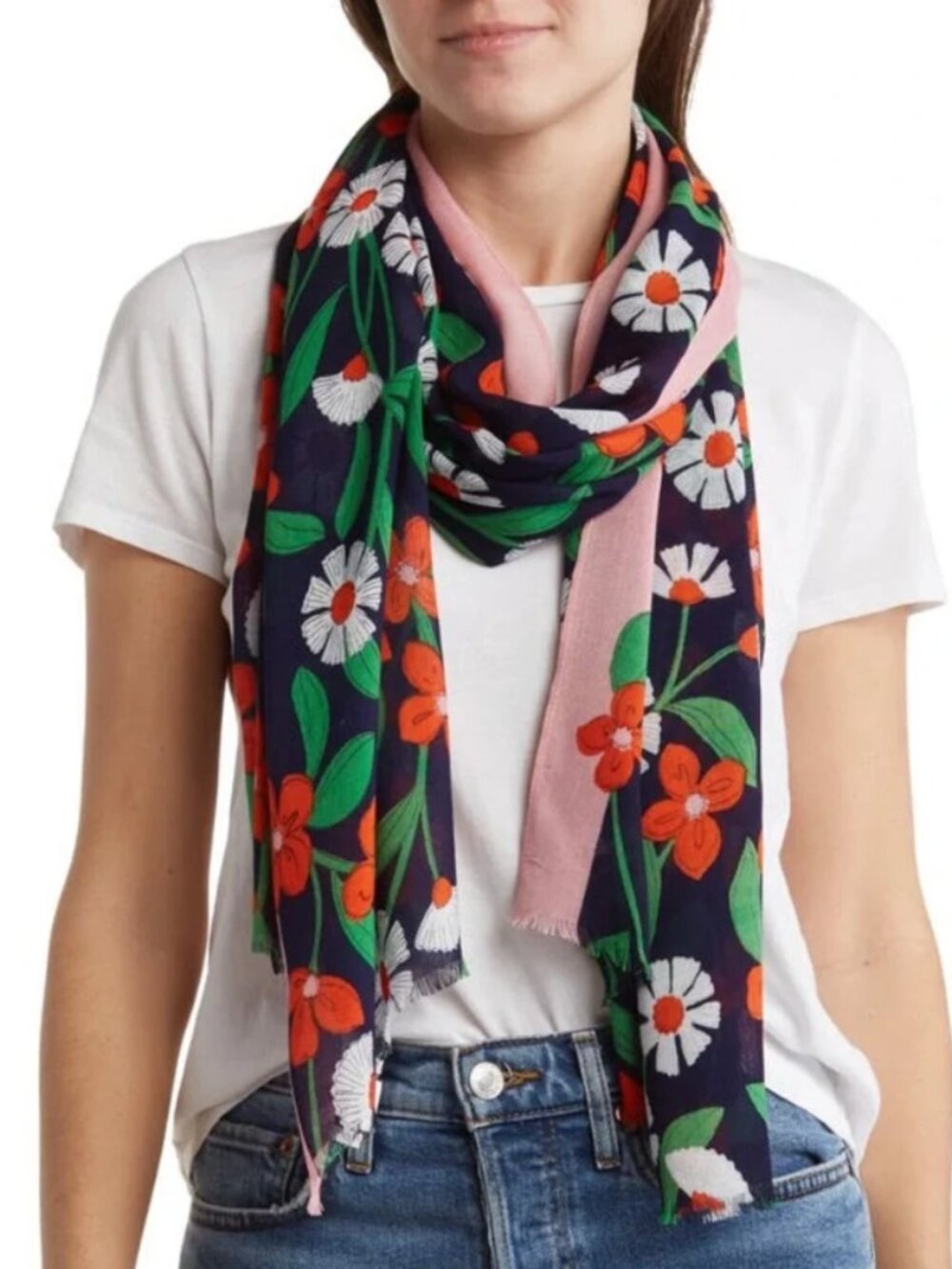 NWT kate spade daisy vines oblong scarf